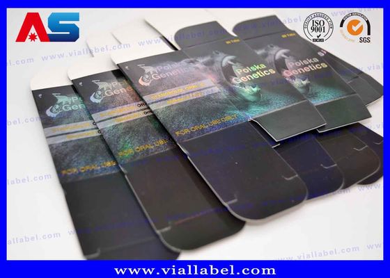 Caixa de embalagem de holograma dobrável para frascos de vidro de peptídeos 2 ml 10 ml 20 ml 30 ml frascos de construção corporal