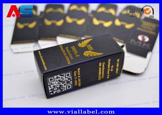 Caixas de garrafas MK Pharmaceutical de 10 ml com folha de ouro em relevo Caixas de logotipo para frascos pequenos