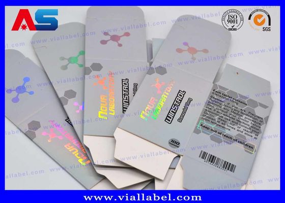 Laser Holográfico 15ml frascos de vidro de gotejamento Caixas e rótulos pequenas caixas de embalagem para frascos de musculação