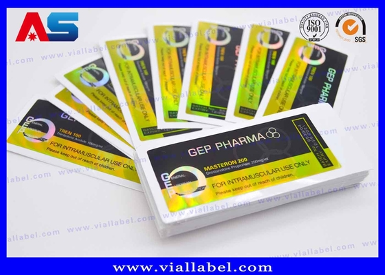 Ficha de ouro / prata 5ml etiquetas de garrafas de peptídeo Impressão Matt laminação Vial autocolante fabricante para farmacêutica