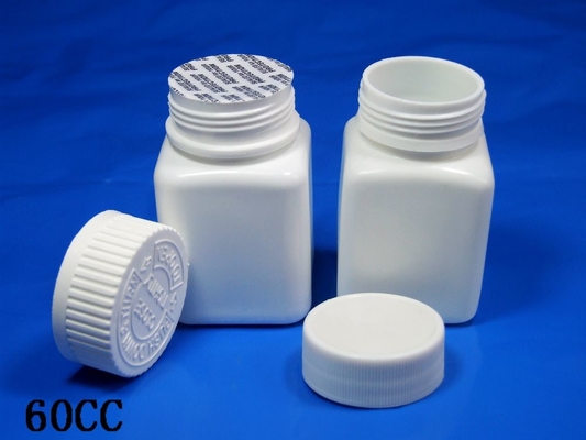 Garrafa de pílulas de plástico medicinal em HDPE com tampa à prova de crianças e proteção