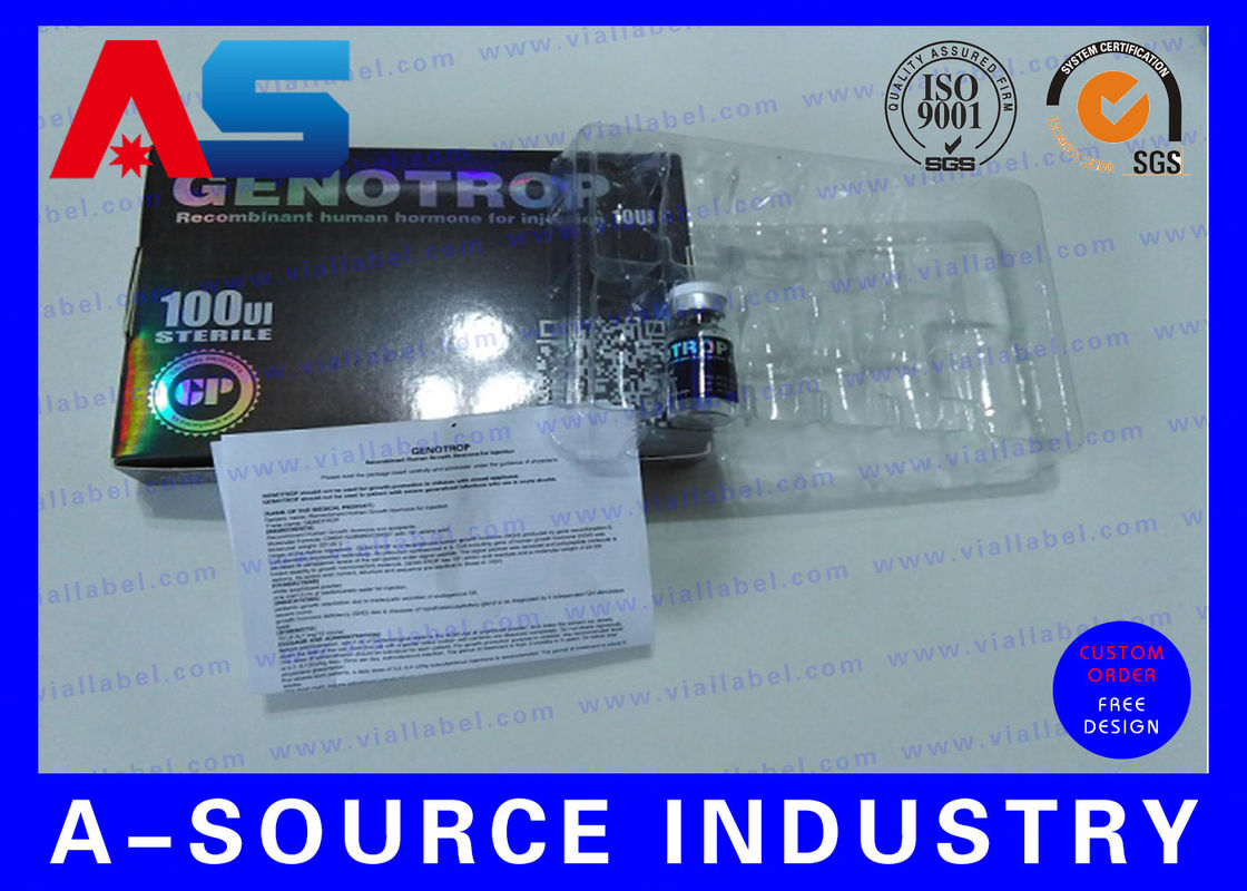 Papel Hcg Holográfico de Alta Qualidade Injeção 2 ml Botelha 10 ml Caixas de frascos com embalagem de peptídeos de bandeja de plástico