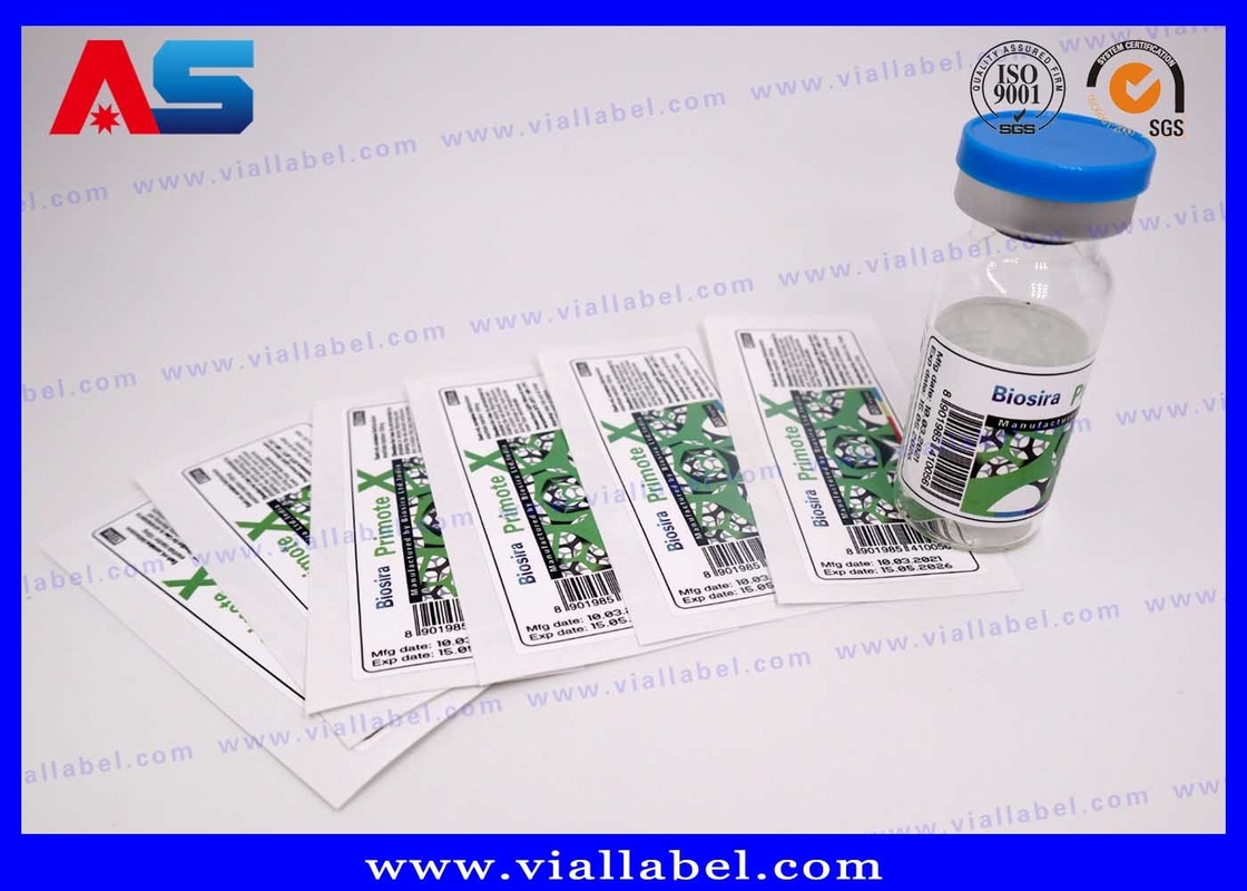CMYK White Pearl Film 10ml Etiqueta do frasco para frascos de injecção Etiquetas personalizadas para frascos de 10ml