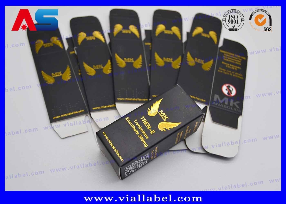 Construção Muscular Matt Ambalagem de frasco para frasco de vidro de ouro preto Caixa de embalagem de cartão 10 ml Caixa de embalagem de medicamentos 20 ml