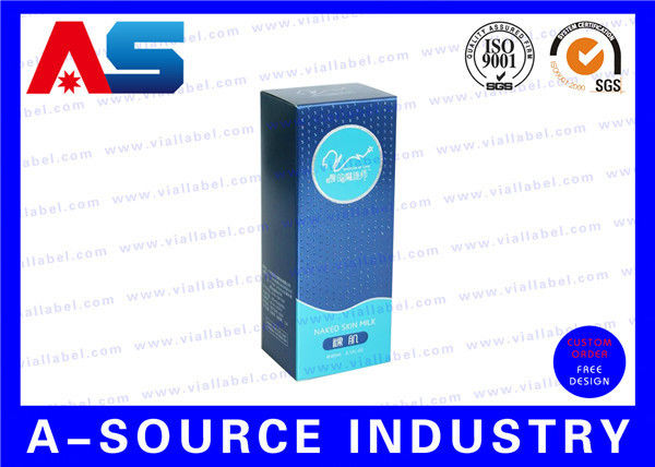 Caixa para armazenamento de frasco para injectáveis de 10 ml Caixa de cartão de acabamento de papel azul com pontos UV Braille Caixa de cartão branco