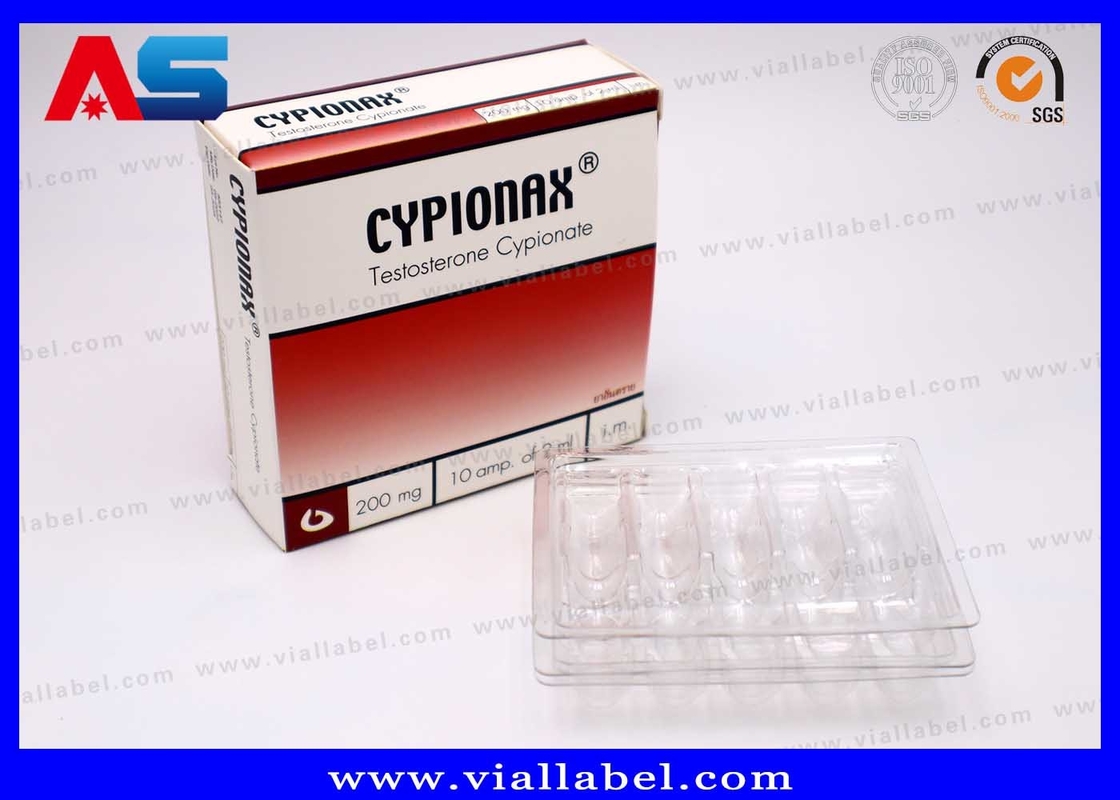 Caixa de papel e bandeja de plástico para 10 Amp de 2 ml MOQ 100pcs 55um espessura PET claro