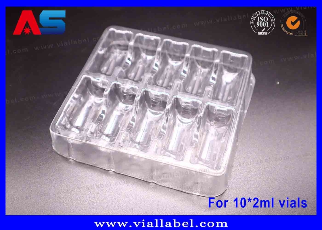 Embalagem em bolhas transparentes de PET de 55um para frascos de 10 x 2 ml