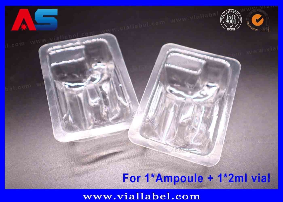 Caixa de bolhas de PET transparente embalagem segura de câmara dupla para ampola de 1 ml e frasco de 2 ml certificado pela ISO, 12 anos de experiência em exportação