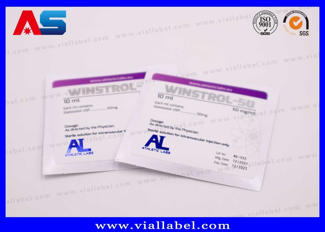 Etiquetas personalizadas de suplementos de fitness para frascos de vidro de 2ml/8ml/10ml. Impressão holográfica e à prova d'água à prova de adulteração. Mais de 12 anos de experiência.