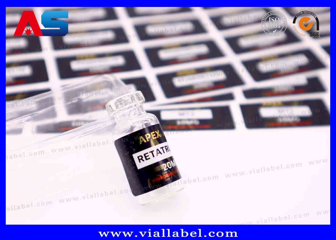 White Pearl Film Etiqueta de garrafa pequena para óleos de injecção Adesivos, adesivos de frasco Hcg Impressão de logotipo personalizado