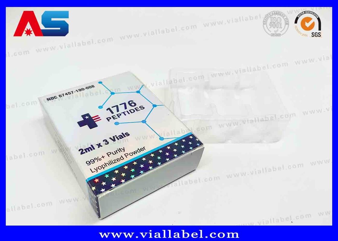 Caixa Pequena Holográfica a Laser BPC, Caixa Farmacêutica para 2 Frascos de 3ml Impressão