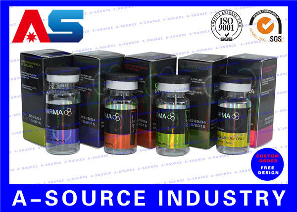Armazenamento de medicamentos Caixas de frascos de 10 ml Bodybuilding Cartão Holograma Impressão a laser Com rótulo adesivo Caixas de papel enantato