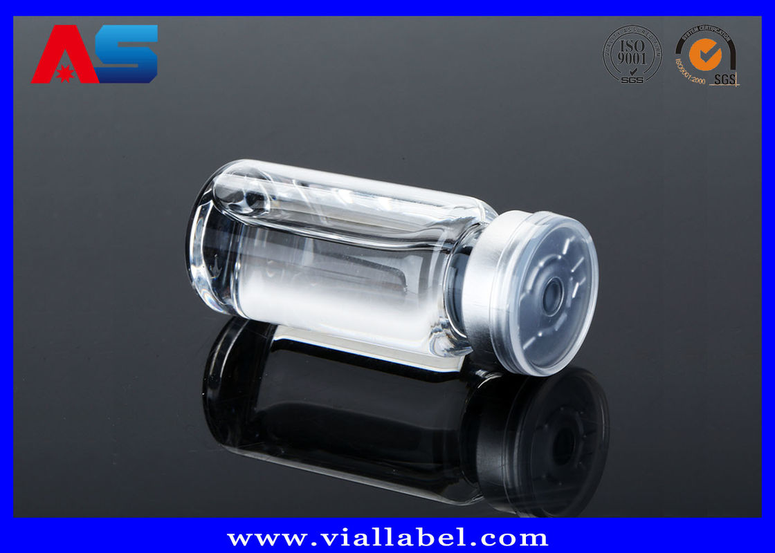 tubos de ensaio de vidro pequenos de 8 ml com os bujões de borracha das tampas para o Peptide que empacota tubos de ensaio de vidro pequenos com tampões de parafuso