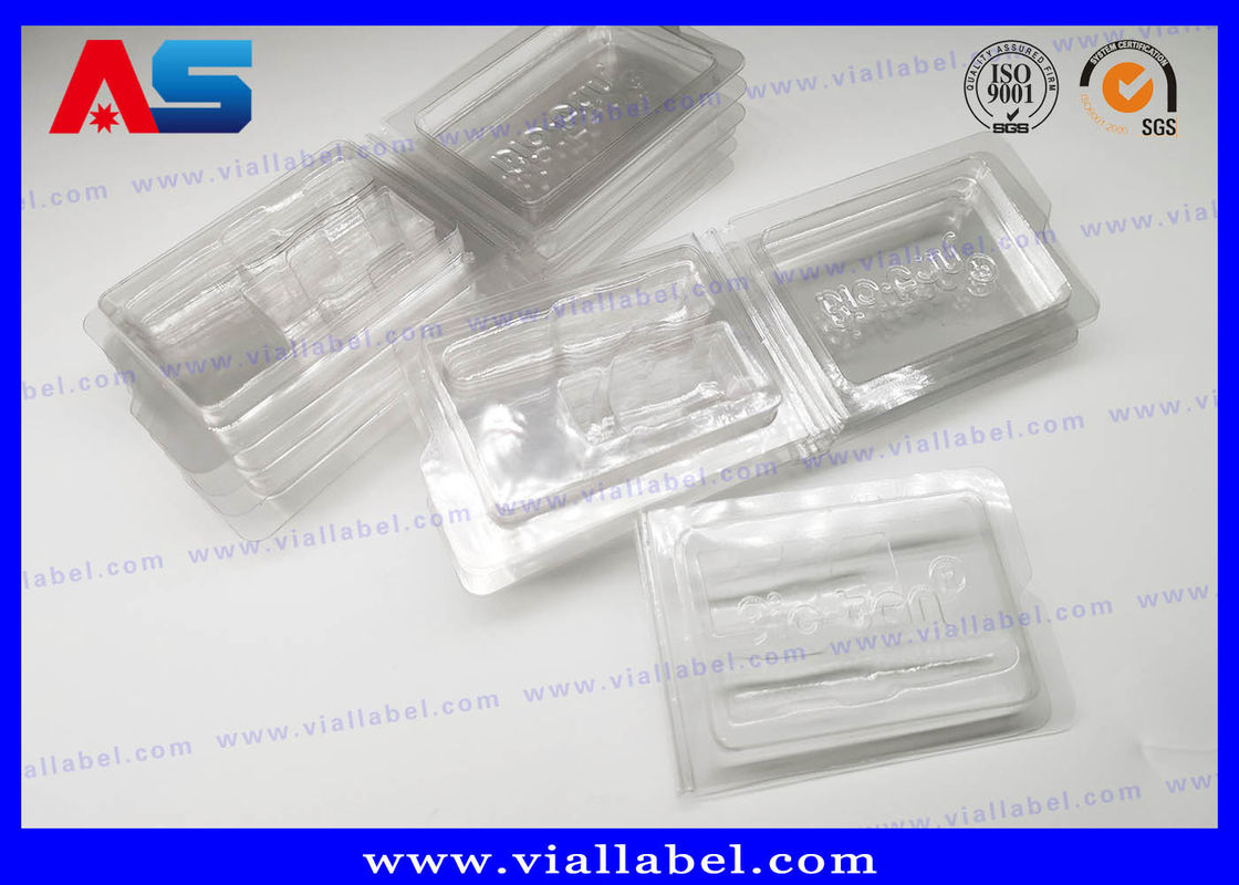 Caixa de embalagem em bolhas de ampola PVC transparente para medicamentos 2 ml frascos gravados embalagem em bolhas em relevo