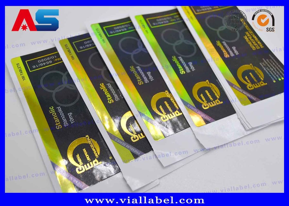Etiquetas pegajosas adesivas fortes de CMYK para etiquetas autoadesivas dos tubos de ensaio de vidro dos halterofilismos do Peptide