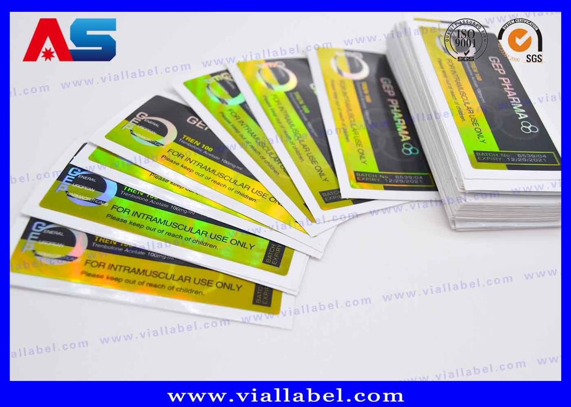 Para Frasco de Boldenona Undecilenato 10ml Adesivos Holográficos Personalizados Rótulos de Frasco de 10ml com Forte Adesivo e Efeito Laser Holográfico Tamanho Personalizado