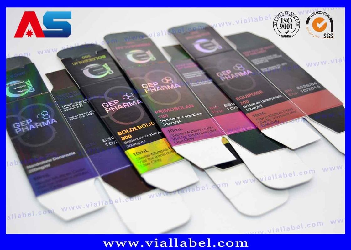 Caixas de Frascos de Peptídeos para Impressão de Hologramas Rótulos para Mistura de Crescimento Muscular / Frascos de Peptídeos