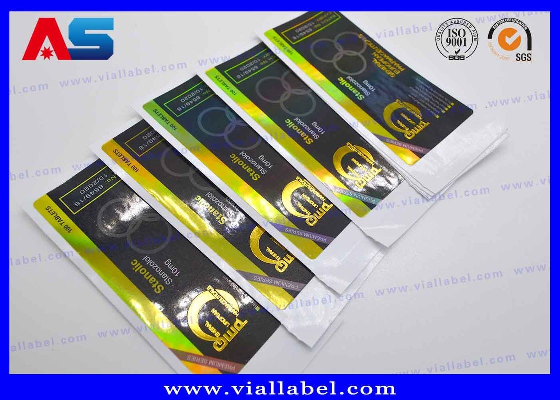 Etiquetas de garrafas adesivas de laser farmacêutico para embalagens de peptídeos de 3 ml / 2 ml com bandeja de plástico