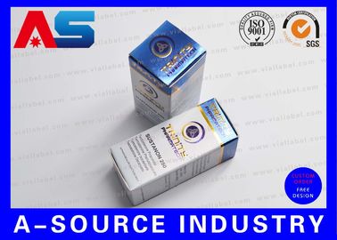 Personalize a impressão UV gravada de Matt da cor azul metálica da folha de ouro das caixas do tubo de ensaio da caixa 10ml