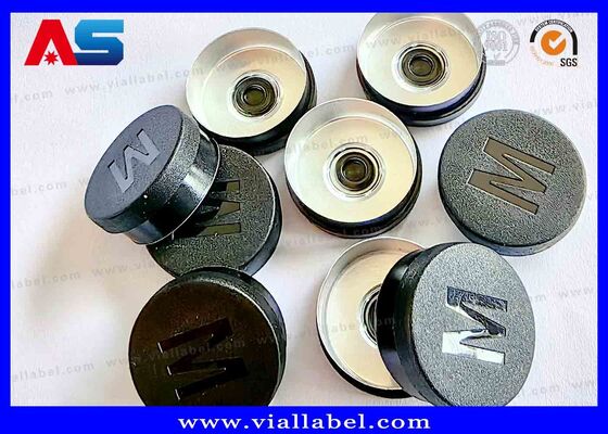 Capacetes de frascos de 20 mm impressos sob medida. Produtor de vedações de frascos farmacêuticos OEM.