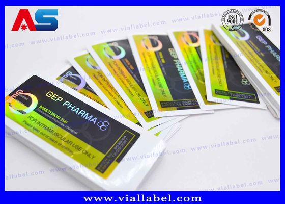 Etiquetas de frascos de 10 ml adesivo forte PET Laser Film CMYK Impressão para farmácias etiquetas de frascos de vidro